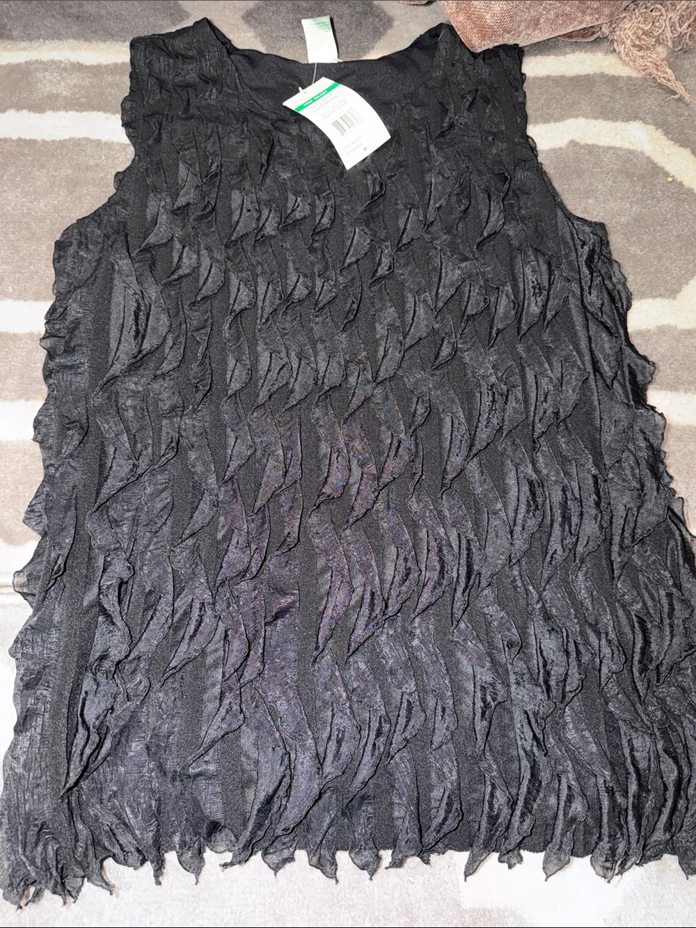 Laura Ashley Medium four way stretch ruffly tank top / NEW